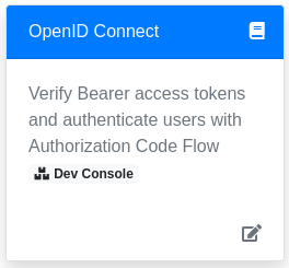 Generic Dev UI OpenID Connect Card