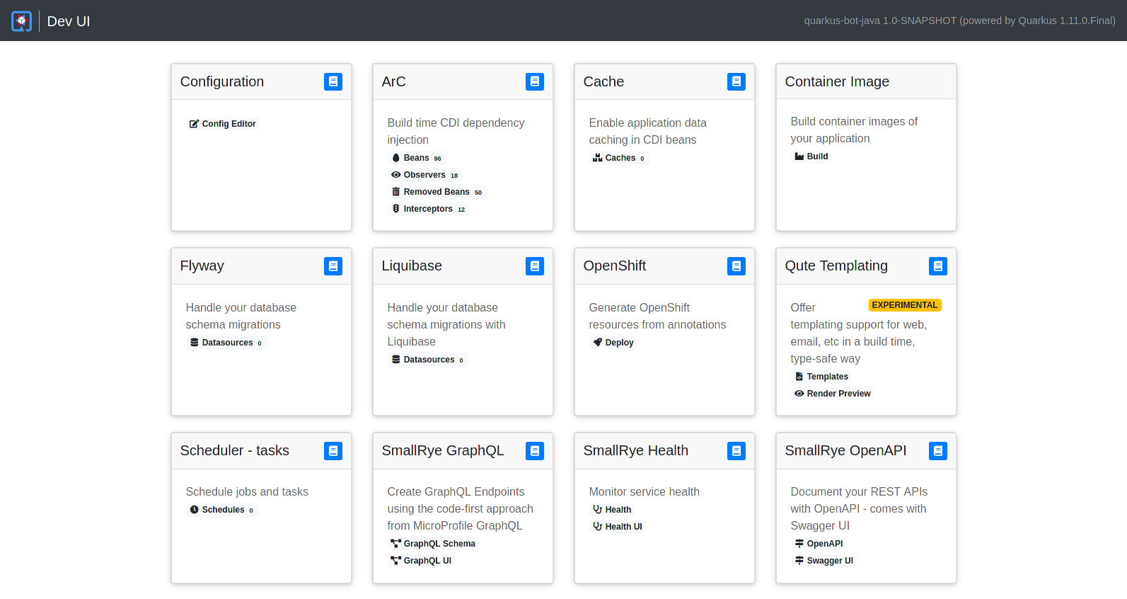 Dev UI overview