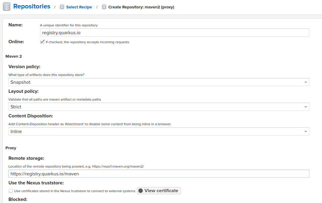 Nexus Repository Proxy